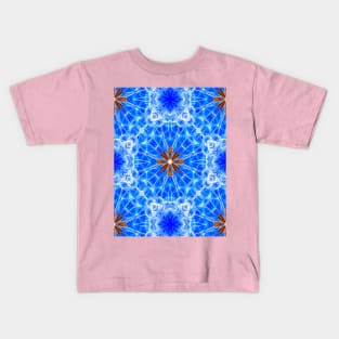 Blue and refreshing flower seed pattern. Kids T-Shirt